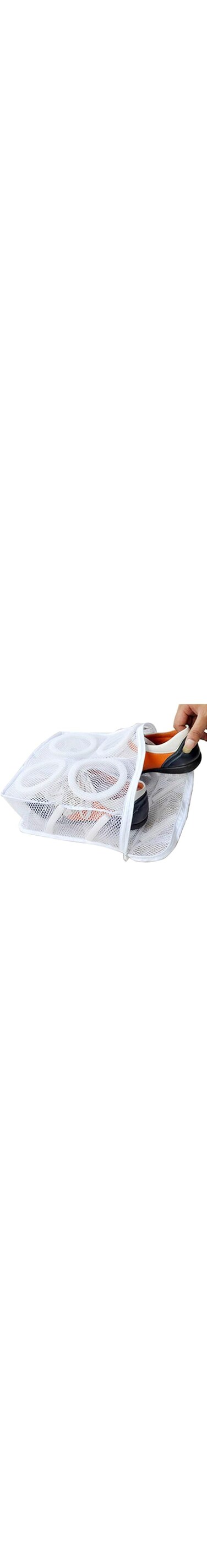 Rubik Shoes Wash Laundry Bag Portable Sneaker Dryer Organizer &amp; Washing Bag with hanging Strap &amp; Zipper for Men &amp; Women, White (1 Pack)