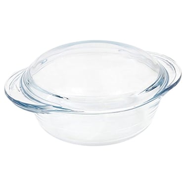 Small Glass Casserole with Lid, Oven Safe Transparent Bakeware for Lasagna, Cakes, Brownies, Roasting &amp; Casseroles Heat Resistant Durable Glass Dish for Home &amp; Kitchen