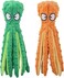 NC Dog Squeak Toys No Stuffing Crinkle Plush Dog Toys for Puppy Teething, Durable Interactive Dog Chew Toys for Small to Medium Dogs Training and Reduce Boredom, 2 Pack (Green+Orange)