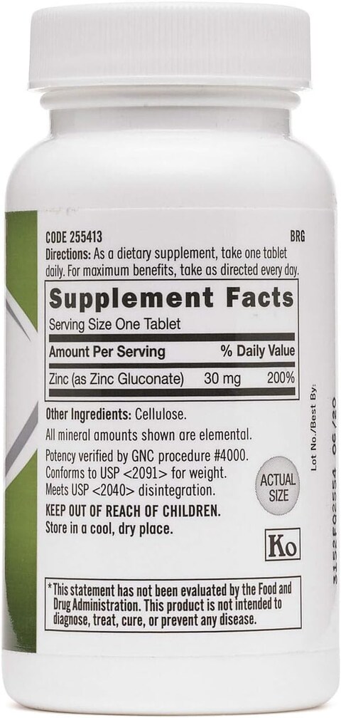 GNC ZINC 30 MG