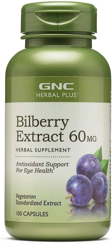 GNC Herbal Plus Bilberry Extract 60 MG - 100 Capsules