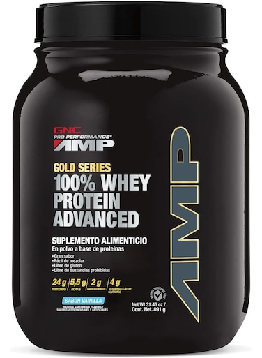 GNC Pro Performance Amp Amplified Gold 100% Whey Protein Advanced-Vanilla Ice Cream