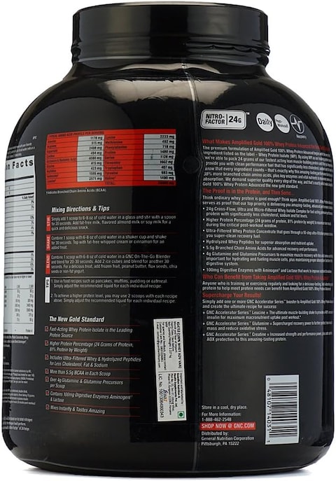 GNC PRO PERFORMANCE AMP GOLD SERIES 100% WHEY PROTEIN ADVANCED-VANILLA ICE CREAM
