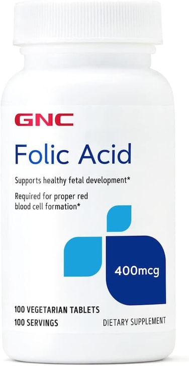 GNC Folic Acid 400mcg, Supports Healthy Fetal Development