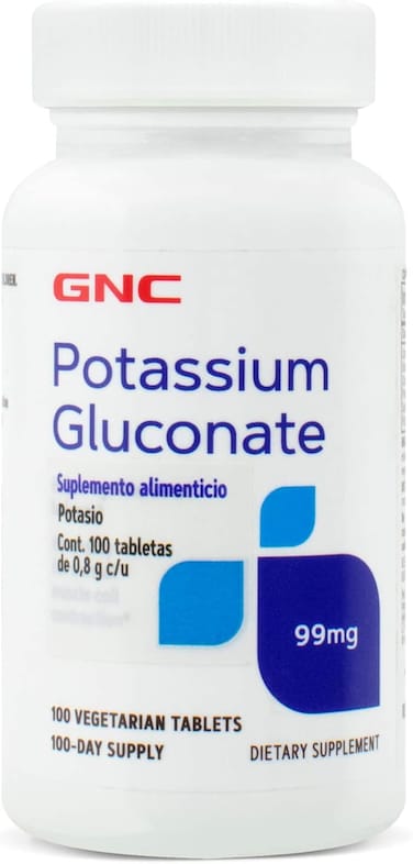 GNC Potassium Gluconate 99mg, 100 Tablets, Supports Normal Muscle Function
