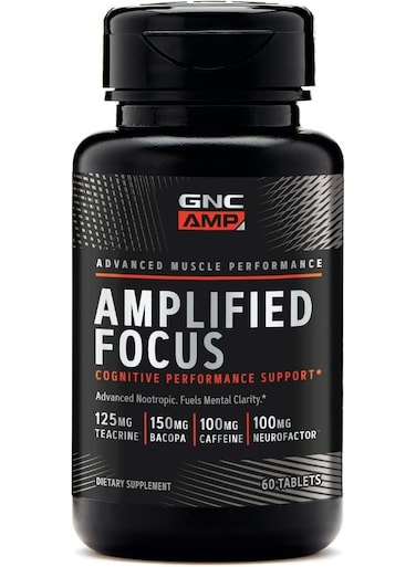 GNC Amp Amplified Focus, 60 Tablets, Fuels Mental CLArity