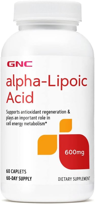 GNC Alpha-Lipoic Acid 600mg, 60 Caplets, Supports Antioxidant Regeneration and Cell Energy Metabolism