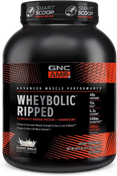 GNC Amp Wheybolic Ripped Performance Protein + Thermogenic, CLAssic Vanilla