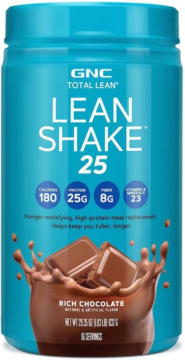 GNC Total Lean   Lean Shake 25 Protein Powder   High-Protein Meal Replacement Shake   Rich Chocolate   16 Servings