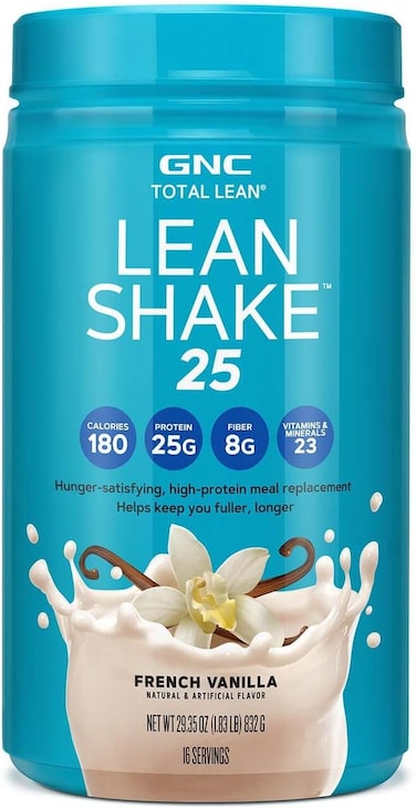 GNC Total Lean   Lean Shake 25 Protein Powder   High-Protein Meal Replacement Shake   French Vanilla   16 Servings