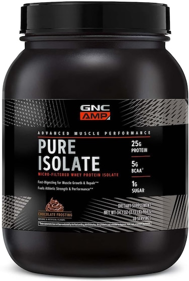 GNC AMP PURE ISOLATE 28 SVG [(CHOCOLATE FROSTING 28 OZ)