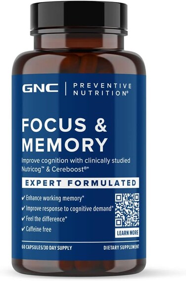 GNC Preventive Nutrition Focus and Memory - 60 Capsules (30 Servings)