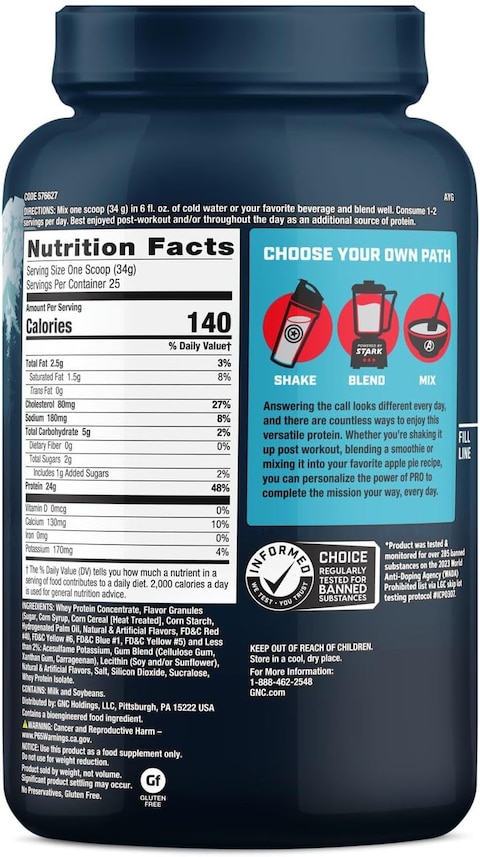 GNC Pro Performance 100% Whey - Marvel: Star-Spangled Birthday Cake - 25 Servings