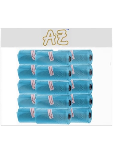 A to Z Disposable Non Scented Bag 22 x 32cm Count 225 Pack of 15 - Blue