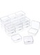 DELFINO Containers Box, DELFINO Small Clear Plastic Beads Storage Containers Box with Hinged Lid, Storage Case of Small Items, Crafts, Jewelry, Hardware, 3.3 x 3.3 x 1.1 Inche, 8 Pieces
