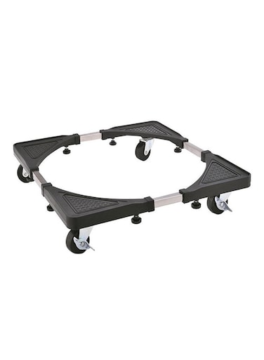 Multifunctional Movable Washing Machine And Refrigerator Stand Black /Silver