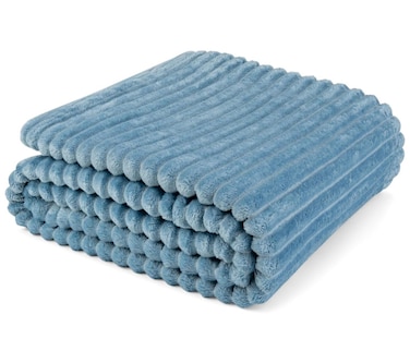 G H Striped Flannel Fleece Blanket Plush Throw Blanket Super Soft Blanket King Size(220x240) For Bed and Sofas Luxurious Warm and Comfortable