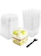 Qyyiguf 50 Pcs 8OZ Plastic Dessert Cups with Lids and Spoons,Square Parfait Cups,Disposable Ice Cream Containers for Cupcake,Pudding,Snacks,Yogurt,ParfaitFruits,Mousse
