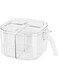 MisHarb Spice Organizer, 4-Compartment Acrylic Spice &amp; Seasoning Box, Press-to-Open Sealed Containers, Moisture-Proof, Transparent Design with Lid for Kitchen Condiment Storage, Easy Access Dividers