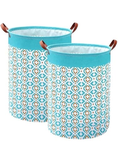 Waterproof Laundry Baskets, Foldable Large Laundry Bag Washing Bin Clothes Organizer Basket, Clothes Storage Basket Hamper for Dirty Clothes Bedroom (34-03-2p)