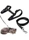 HALAMODO Adjustable H Style Cat Harness with Leash (Black)