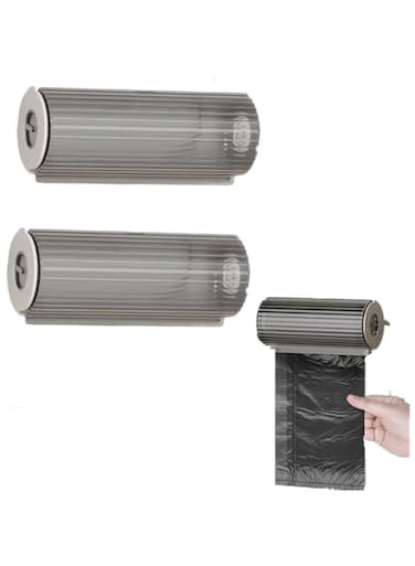 NALACAL 2-Pack Trash Bag Dispenser &amp; Storage Box   Wall Mounted Under Sink Garbage Bag Holder for Kitchen &amp; Bathroom   Self-Adhesive, Easy Access Organizers for Plastic Bags and Roll Storage