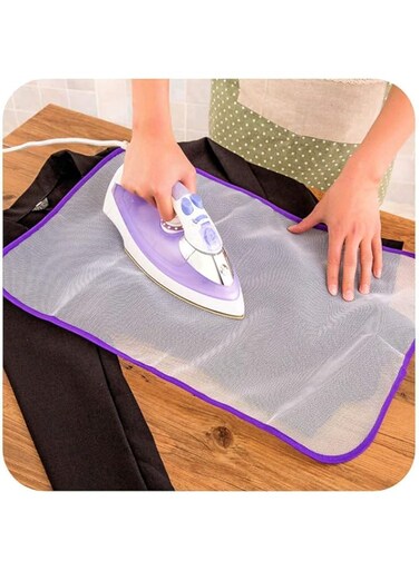 KUJOBUY Heat Resistant Ironing Cloth Protective Insulation Pad Home Ironing Mat Mesh Net Ironing Cloth Guard Protects Clothing Iron Delicate Garments Clothes Random Color (M) 20x14