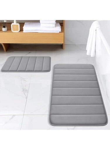 STAYOUNG 2 Pack Bath Mat - Memory Foam Bath Mat, Non-Skid Bath Mat, Absorbent Non Slip Washable, for Tub, Bathroom and Shower (40&times;60CM And 40&times;120CM)