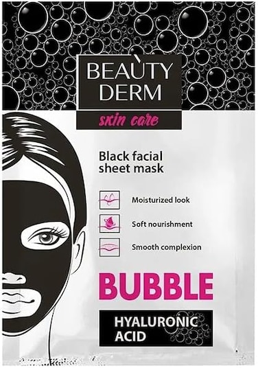 Beauty Derm Hydrogel Facial Bubble Sheet Mask, 25ml/0.5oz