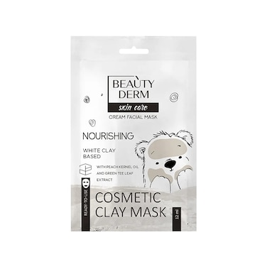 قناع الطين الأبيض المغذي بزيت نواة الخوخ ومستخلص أوراق الشاي الأخضر