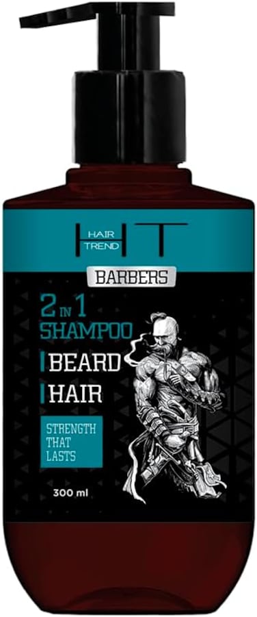 Beauty Derm Hair Trend Barbers 2 In 1 Shampoo For Beard And Hair, 300ml, Strength That Lasts
