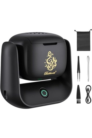 Electric Incense Burner with USB, Multi-Angle Adjustment, LED Indicator, Black