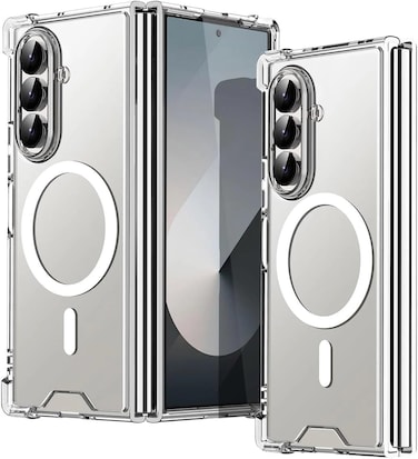 Compatible with Samsung Galaxy Z Fold7 Clear Case, Galaxy Z Fold 7 Magnetic Case, Slim Transparent Flexible Shockproof Bumper Hard PC Back Phone Magnetic Case for Samsung Galaxy Z Fold7 2025
