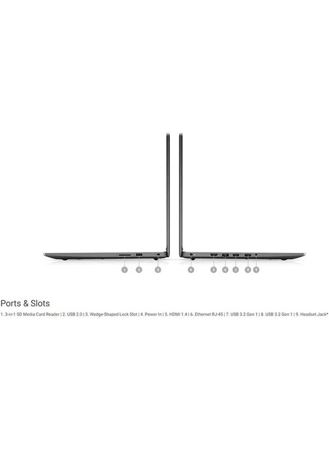 Dell Vostro 3400 2022 Laptop With 14-Inch Display, 11th Gen Intel Core i3-1115G4 Processor, 4GB RAM, 1TB HDD, Intel UHD Graphics, Windows 11 English/Arabic, Black - International Version