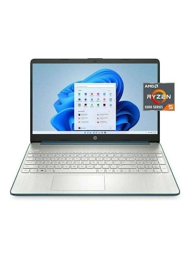 HP 15-EF2126WM Laptop With 15.6-Inch Full HD Display, AMD Ryzen 5 5500U Processor, 16GB RAM, 512GB SSD, AMD Radeon Graphics, Windows 10, English/Arabic, Spruce Blue - International Version