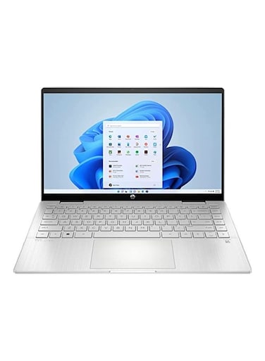 HP Pavilion X360 2 In 1 Laptop 14-Ek0033Dx I5-1235U-4.4Ghz Processor, 8GB RAM, 512GB SSD, 14&quot; FHD Touch Display, Windows 11 Home, Intel Iris Xe Graphics, English, Silver - International Version