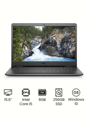 Dell Inspiron 3501 Laptop With 15.6-Inch HD Display, 11th Gen Core i5-1135G7 Processor, 8GB RAM, 256GB SSD, Intel Iris Graphics, Windows 10, English/Arabic, Black - International Version
