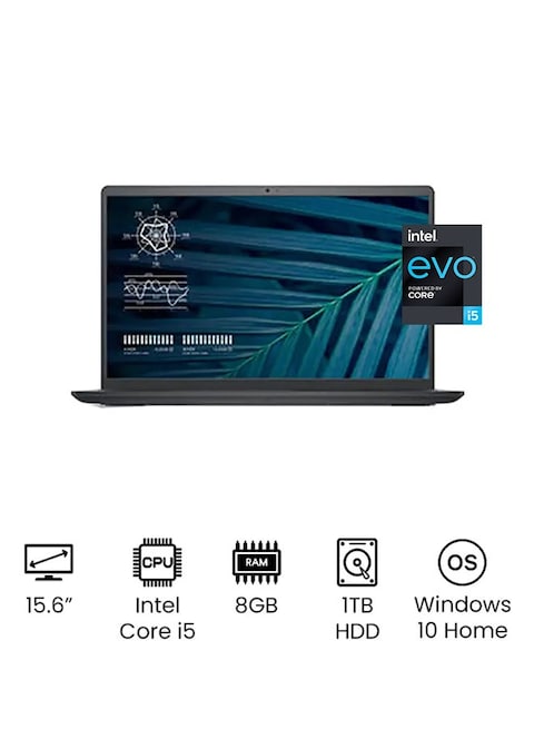 Dell Vostro 3510 Laptop With 16-Inch Full HD Display 11th Gen Intel Core i5-1135G7, 1TB HDD, 8GB RAM, Intel Intergrate Graphices, Windows 10 Home, English, Black - International Version