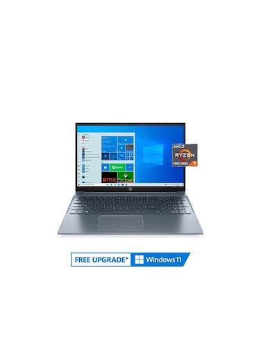 HP Pavilion Laptop With 15.6 Inch Display, AMD Ryzen 7-5700U Processor, 8GB RAM, 512GB SSD, AMD Radeon Graphics, English, Horizon Blue - International Version