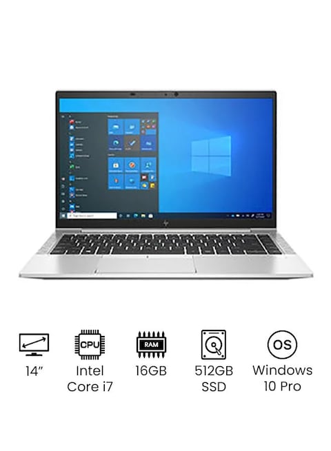 HP hp, EliteBook 840 G8 Notebook PC With 14&quot; Display, 11th Gen, Intel Core i7 Processor, 16GB RAM, 512GB SSD, Intel Inytergrated Graphics, Windows 10, English, Silver - International Version