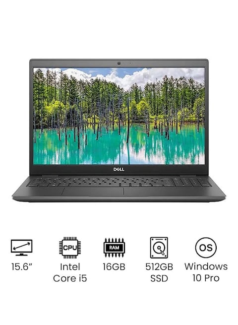Dell Latitude 3510 Business And Professional Laptop With 15.6-Inch HD Display, Core i5-10210U (6M Cache, Upto 4.20 GHz) Processor, 16GB RAM, 512GB SSD, English/Arabic, Black - International Version