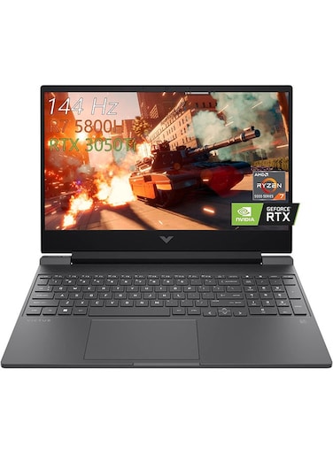 HP Victus 15 Gaming Laptop With 15.6-Inch Display, AMD Ryzen 7 5800H Processor, 64GB RAM, 1TB SSD, 4GB Nvidia RTX 3050Ti Graphics Card, Windows 11 Home, English, Grey - International Version