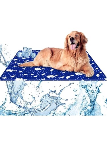Pet Zzz 90x60cm Dog Cooling Mat, Large Pet Cooling Mat,Non-Toxic Gel Self Cooling Pad,Tear and Moisture Resistant Ice Cooling Pad for Dogs and Cats (Manual water filling)