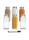 Glass Spice Bottle Set, 6-Piece 100 ml Square Airtight Spice Jars With Silver Lids and White Marker Pen, Seasoning Containers, BS850
