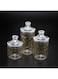 Vague Acrylic Long Jar with Gold Rose Design, Medium, Clear