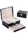 Paporich Jewelry Box, PU Jewelry Case, 2 Layers Jewelry Storage Organizer With Lock for Necklace Earring Ring Bracelets for Women Girls Gift (Black)