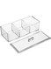 JanFeel Tea Bag Storage Box, Clear Acrylic Tea Bag Container 3 Compartments Stackable Tea Sachets Holder Easy to Access Teabag Organizer