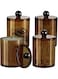 SheeChung 4 Pack Plastic Acrylic Bathroom Vanity Countertop Canister Jars with Storage Lid, Apothecary Jars Qtip Holder Makeup Organizer for Cotton Balls,Swabs,Pads,Bath Salts (Amber)