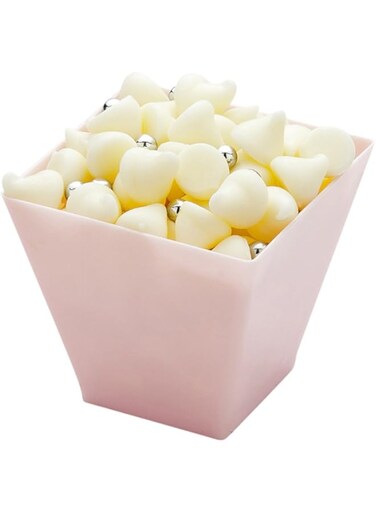 2 Ounce Mini Kova Cups, 100 Square Small Appetizer Cups - Lids Sold Separately, Heavy-Duty, Powder Pink Plastic Parfait Cups, Serve Mousse, Or Samples, For Weddings Or Parties - Restaurantware