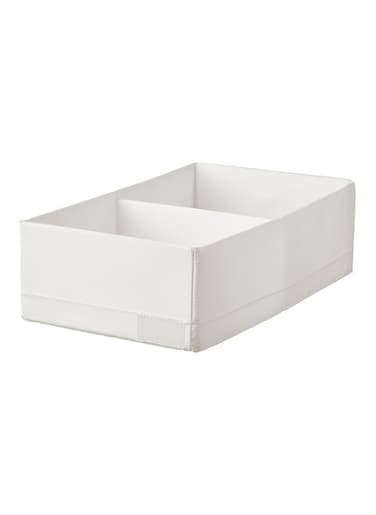 Box with Compartments Polyester Fabric &amp; Polypropylene Plastic White 20x34x10 cm